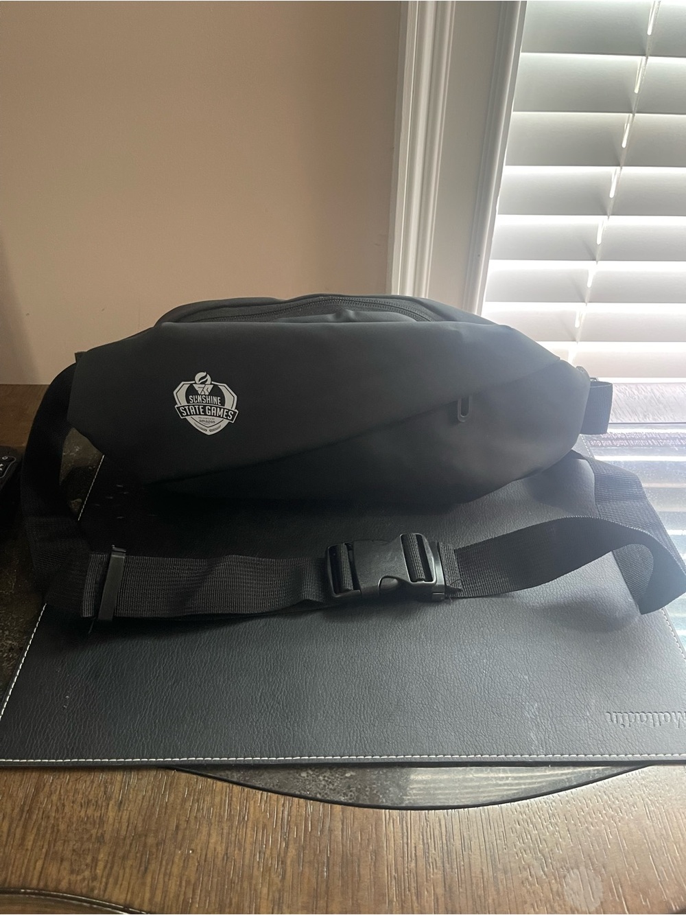 Black Waist Pack Sling Bag.